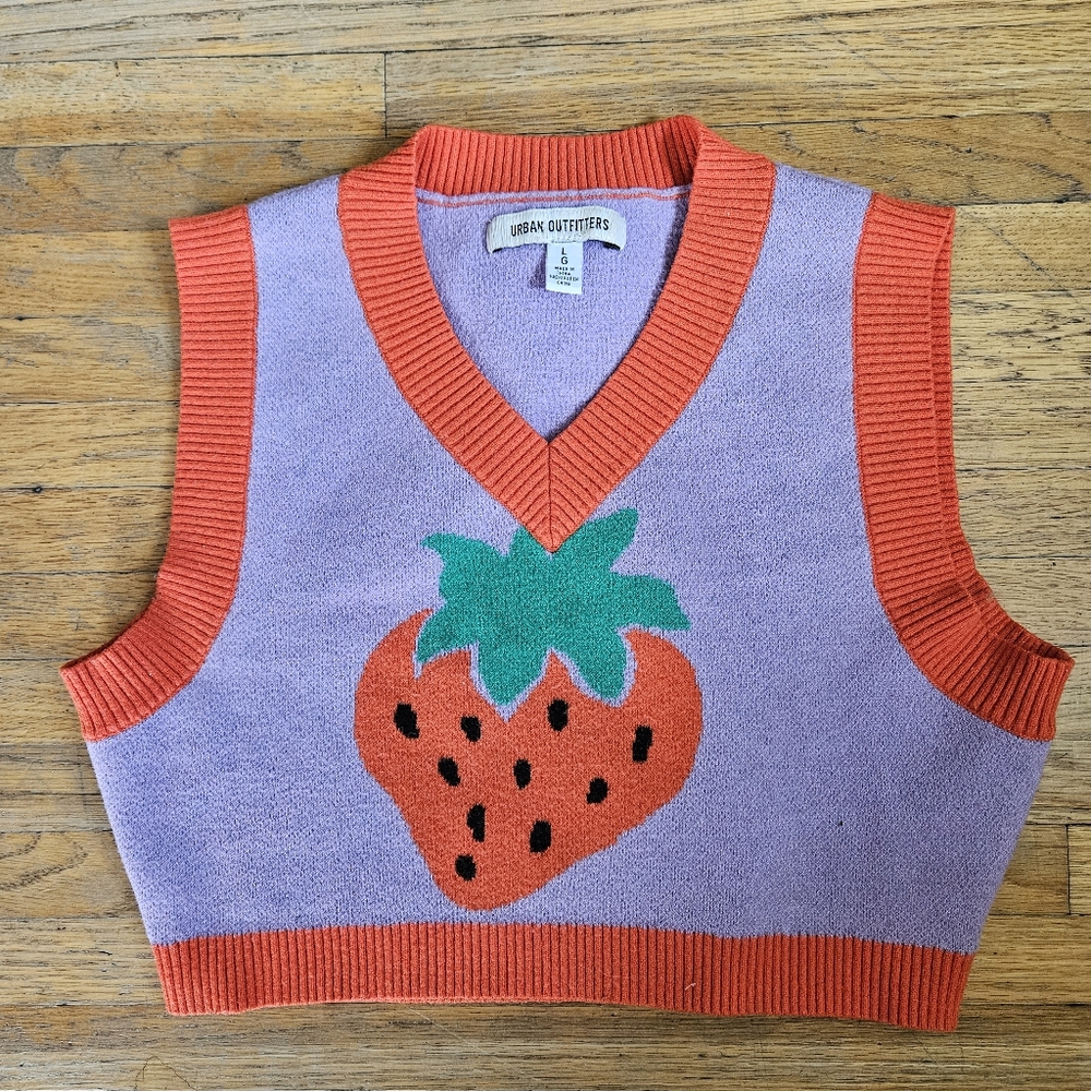 Urban Outfitters Strawberry Knit Vest